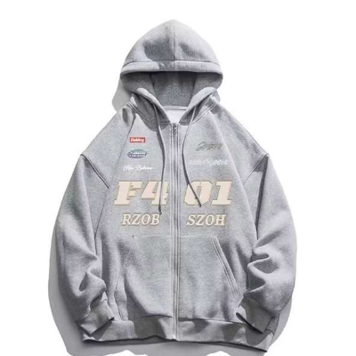 美式寬鬆賽車連帽外套 2XL