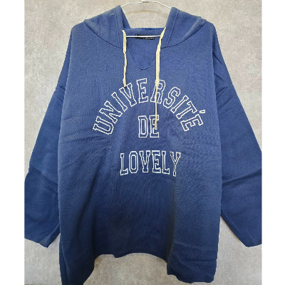 韓國 英字帽T 內刷毛