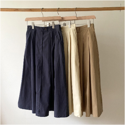 【女裙】Nab_Shop 韓版壓褶氣質半裙【卡其M】